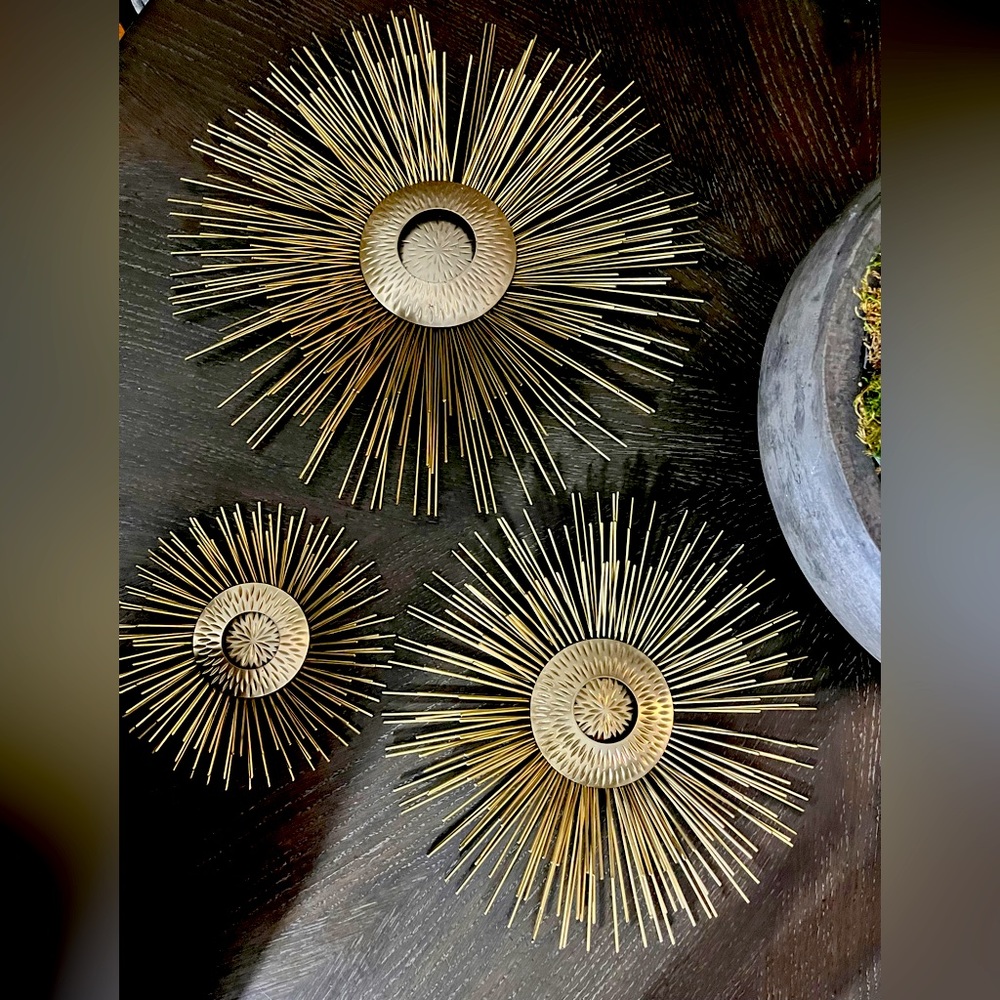 Gold metal wall art